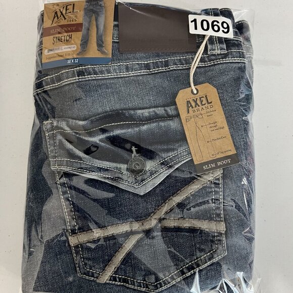 T.K Axel NWT Mens 38X32 Slim Boot Stretch Denim Jeans 5 Back Flap Pockets Rugged - Picture 9 of 10